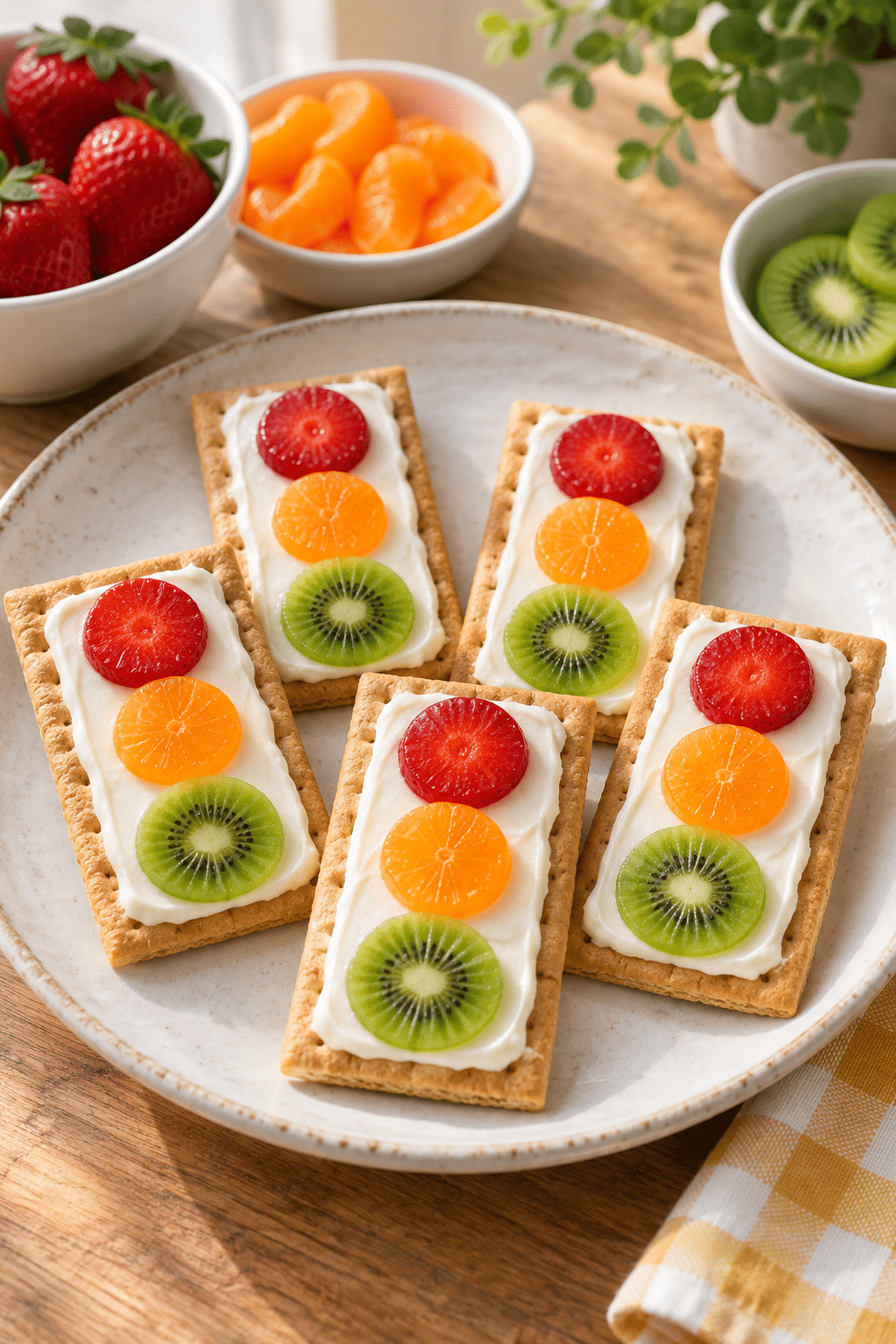 finished traffic light graham cracker snacks