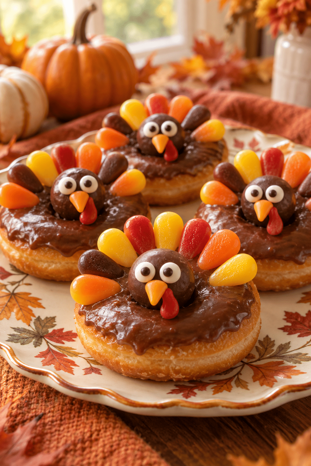 finished turkey donuts for Thanksgiving
