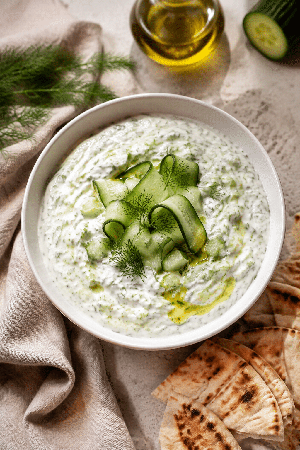tzatziki sauce recipe greek cucumber sauce finished and ready to serve