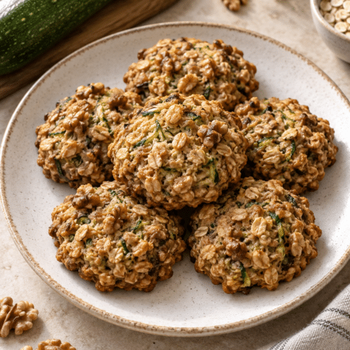 zucchini bread breakfast cookies on a plate