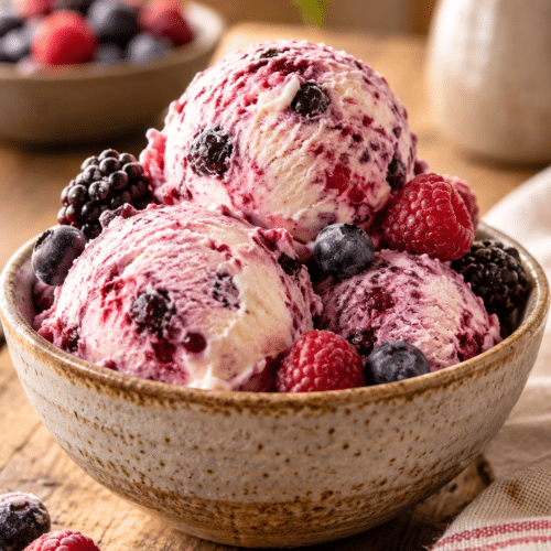 2 ingredient homemade ice cream in a bowl