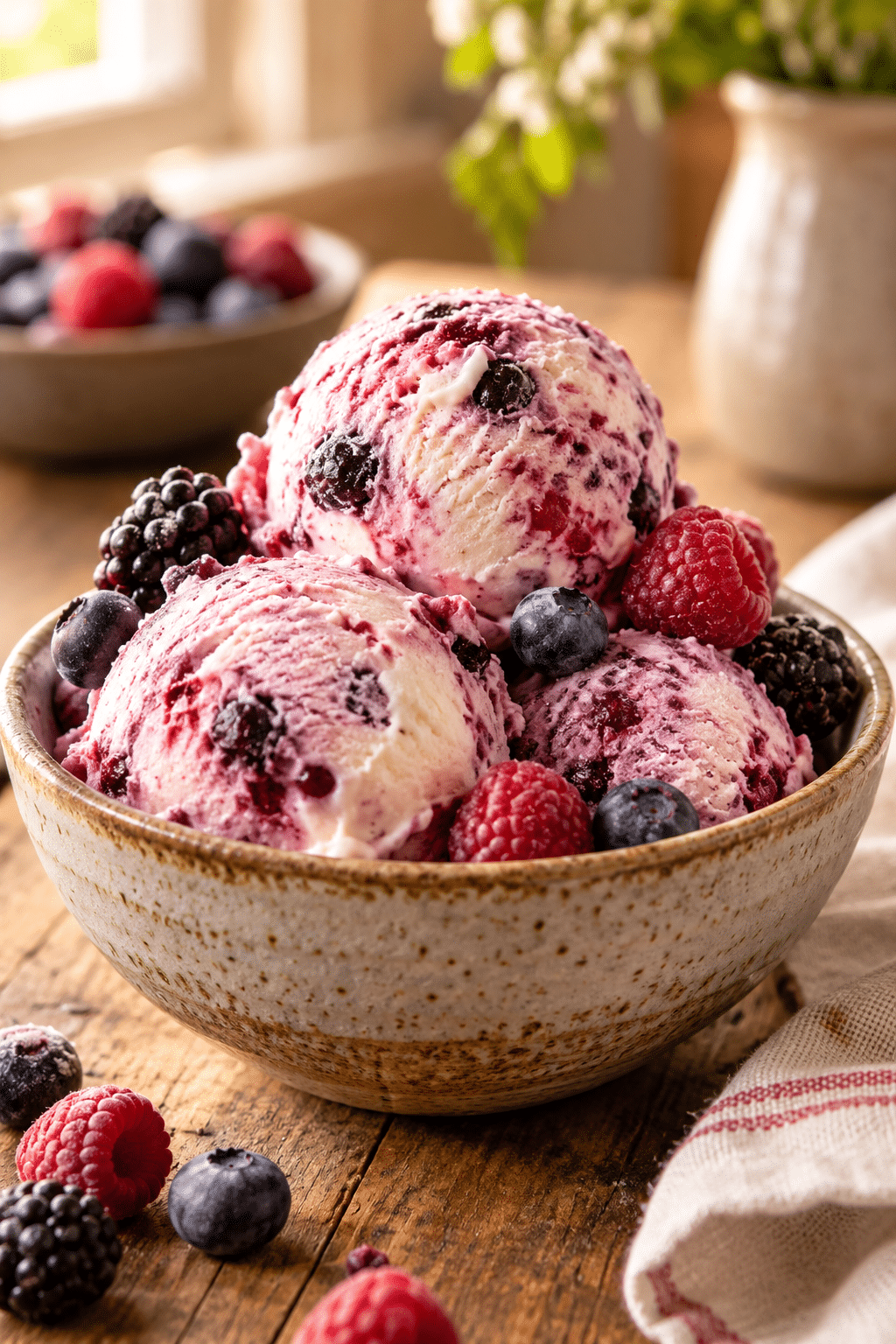2 ingredient homemade ice cream in a bowl
