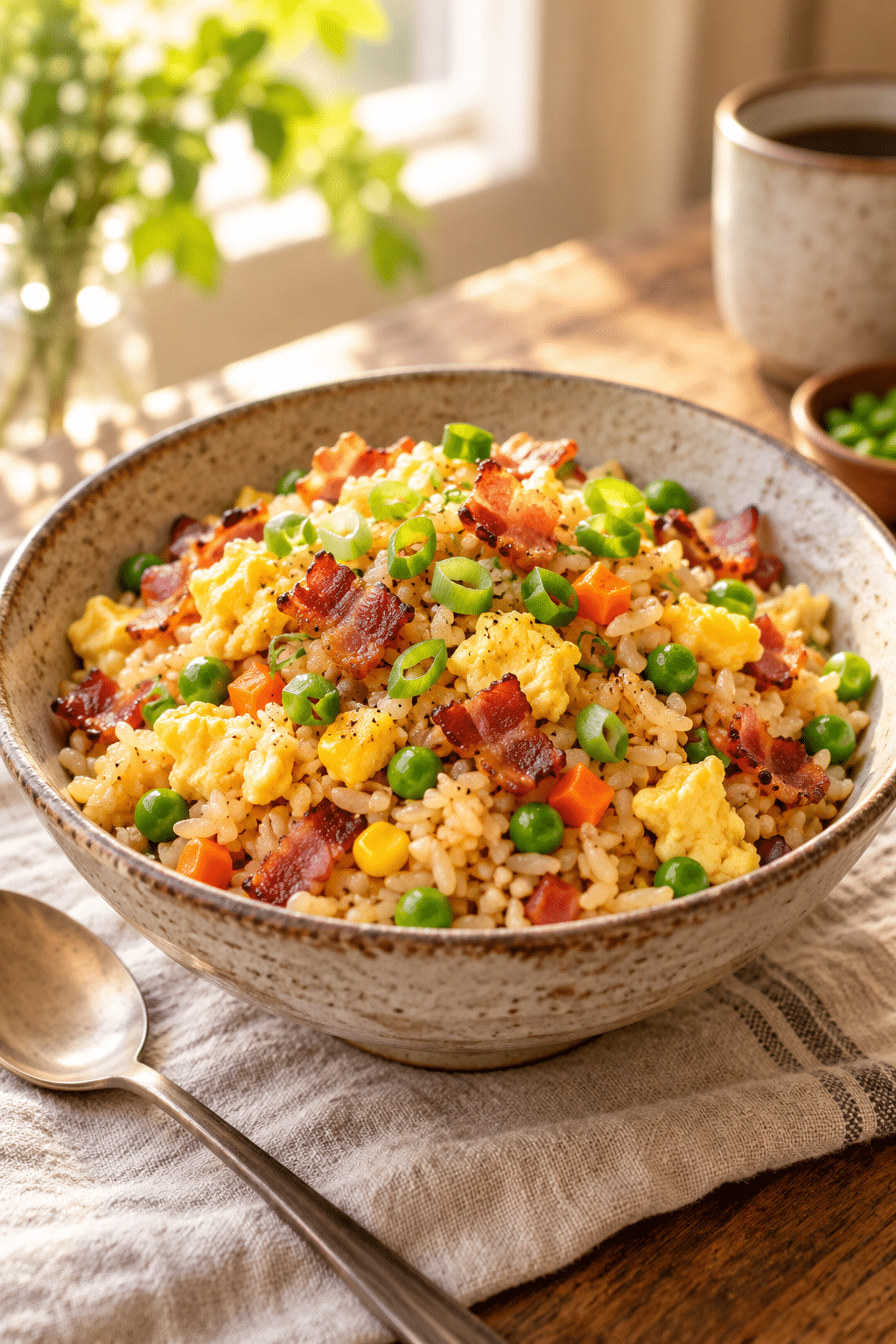 Breakfast Fried Rice with Bacon and Eggs - Recipe Ideas
