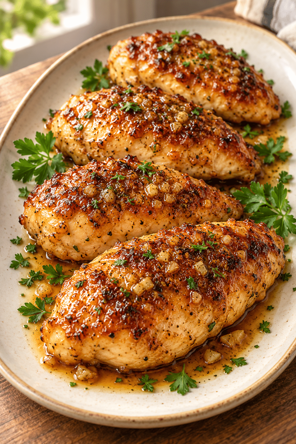 brown sugar garlic chicken finished dish