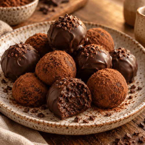 brownie truffles finished dish