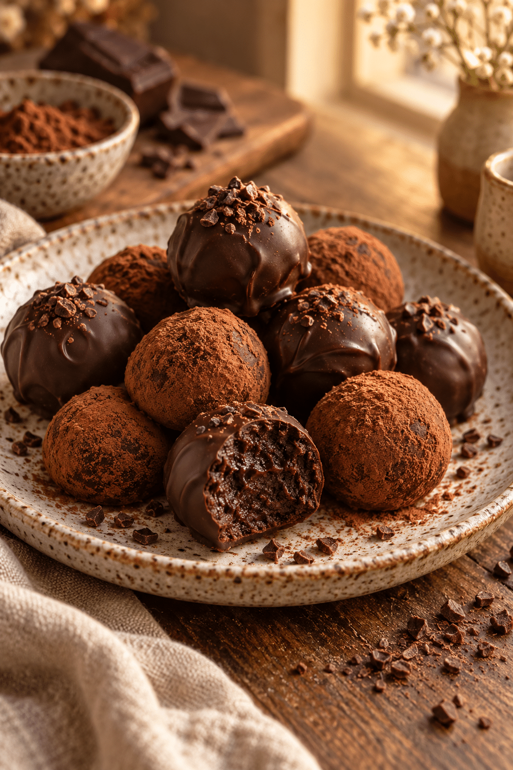 brownie truffles finished dish