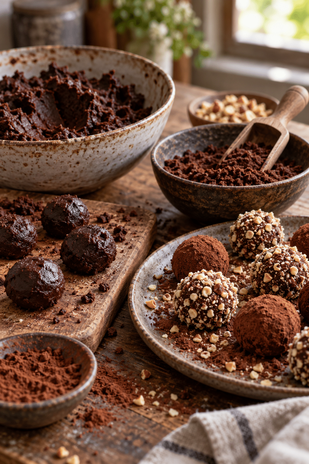Brownie truffles preparation