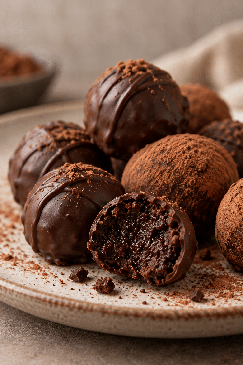 Finished brownie truffles