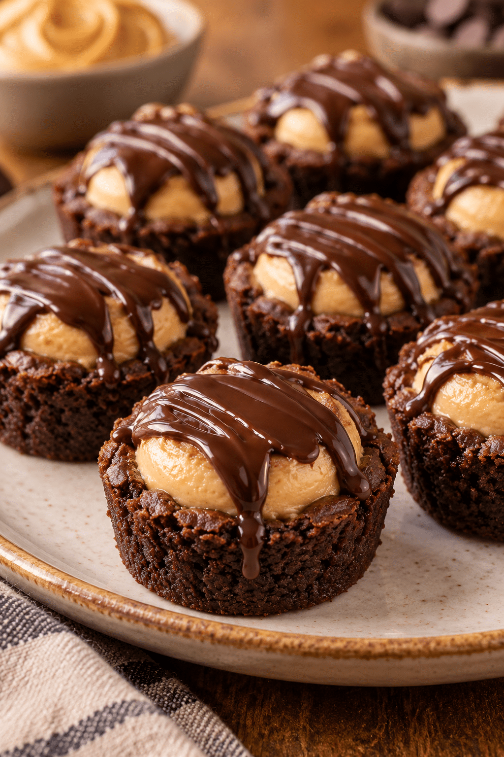 Finished buckeye brownie bites