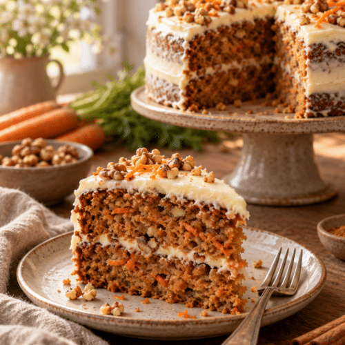 carrot cake with cream cheese frosting