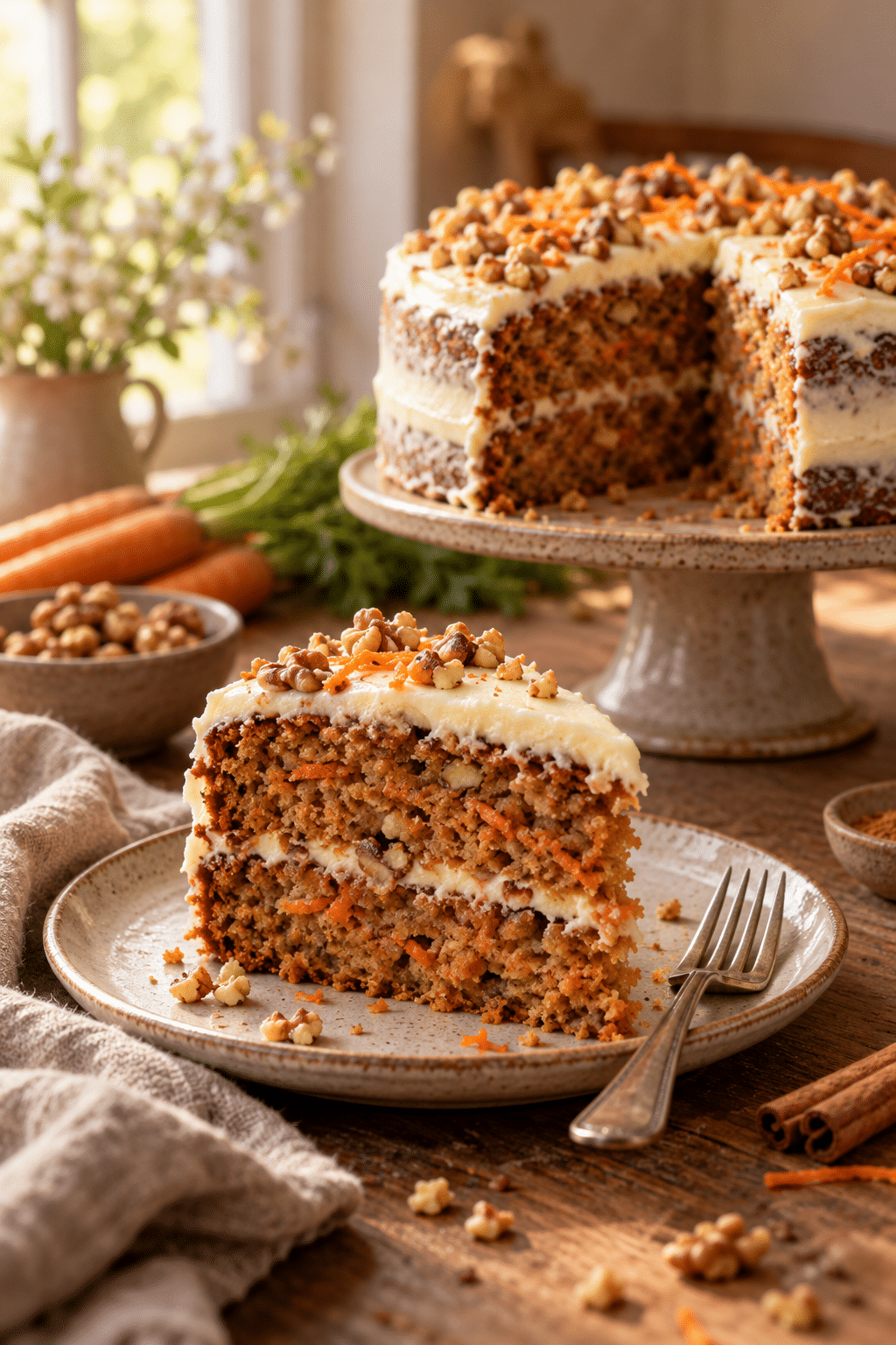 carrot cake with cream cheese frosting