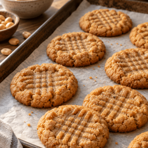 chewy peanut butter cookies finished dish