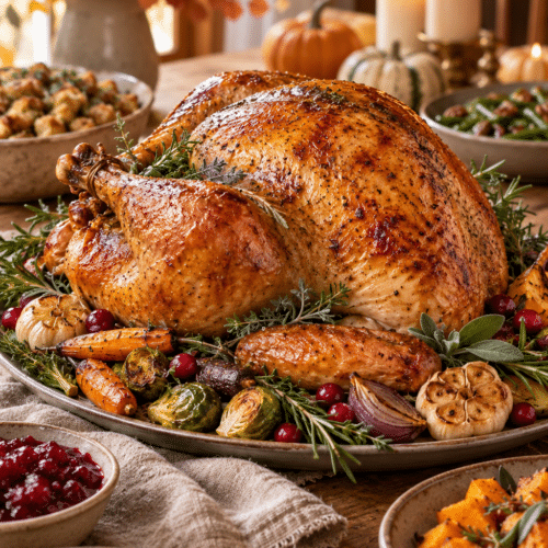 Classic Thanksgiving dinner roast turkey