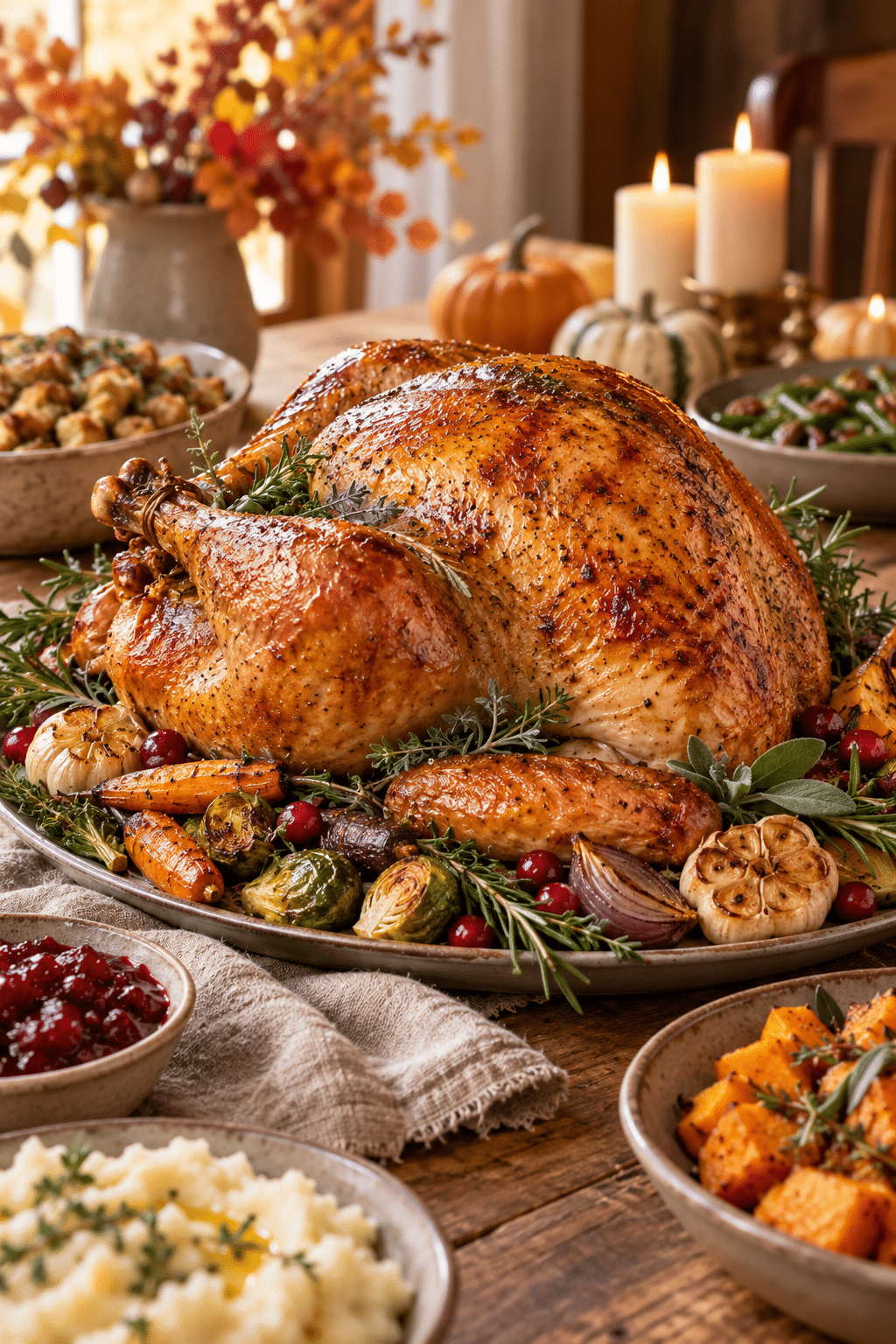 Classic Thanksgiving dinner roast turkey