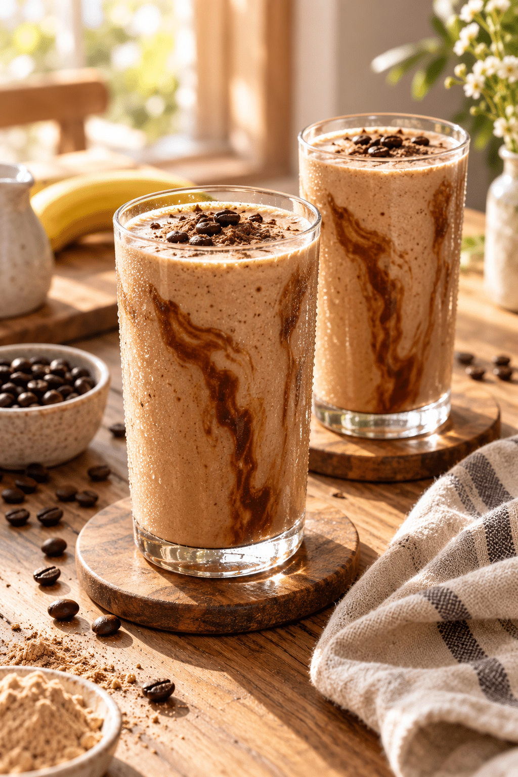 finished coffee protein smoothie