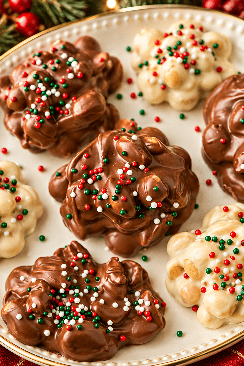 crockpot Christmas crack chocolate peanut clusters