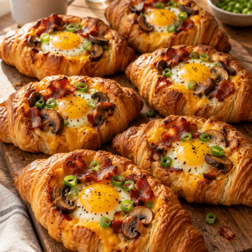 croissant breakfast boats finished dish