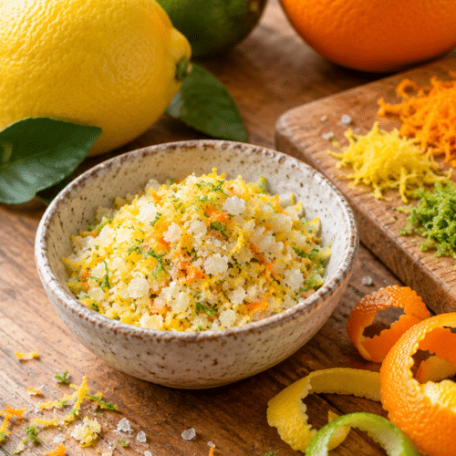 Easy citrus salts with lemon, lime, and orange zest