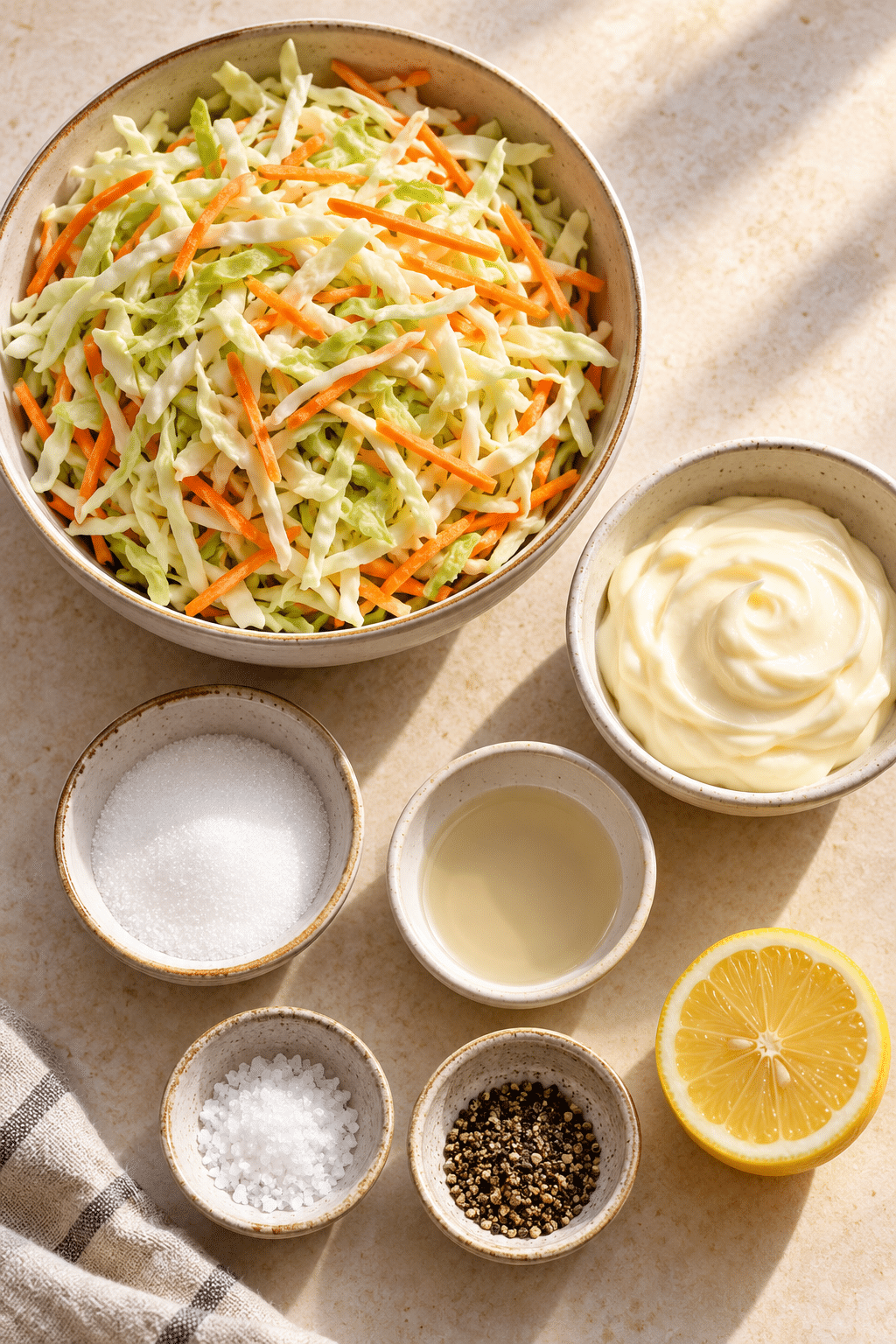 Ingredients for easy cole slaw