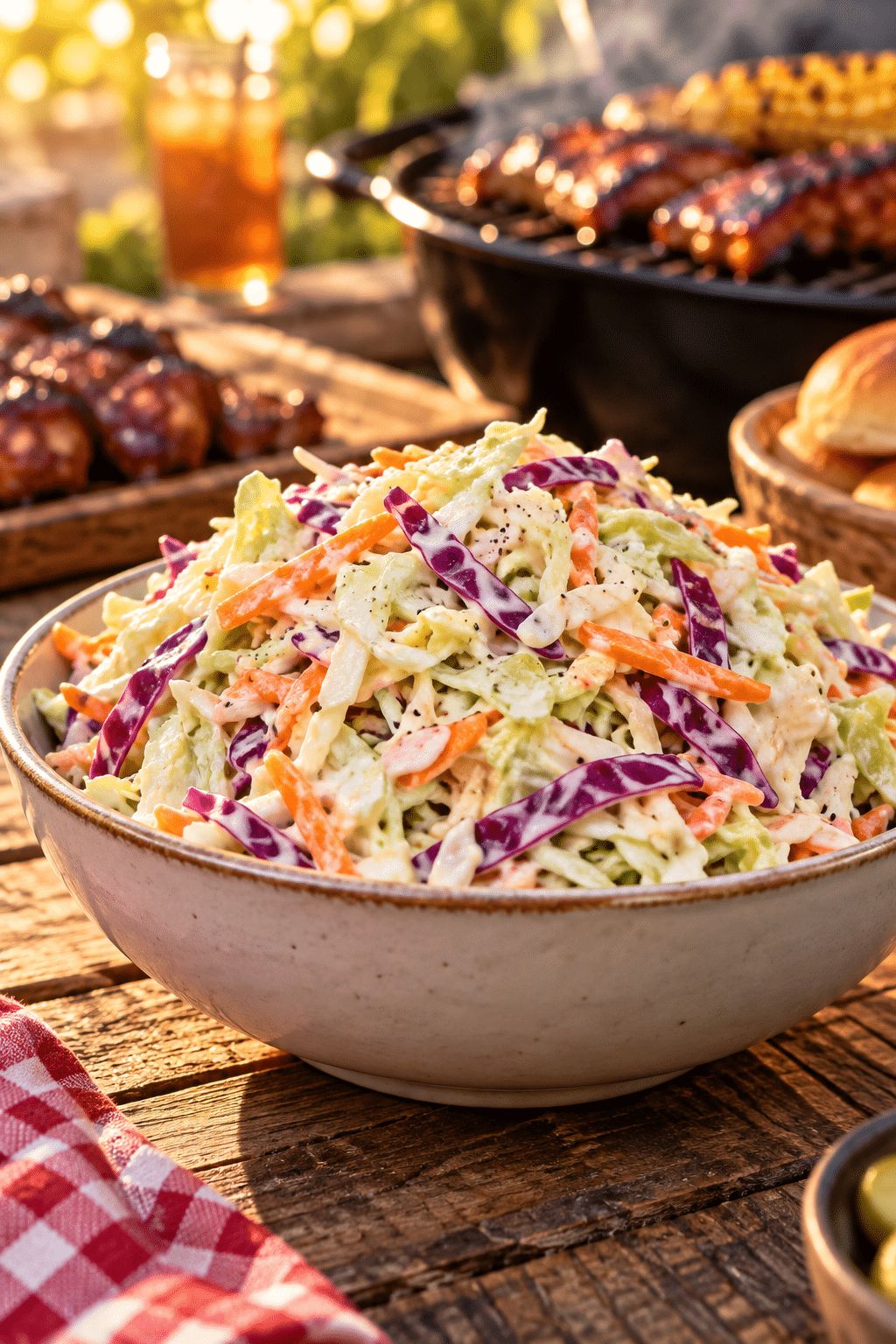 Chilled easy cole slaw ready to serve