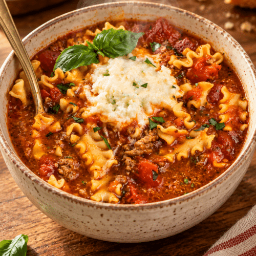 easy lasagna soup finished dish