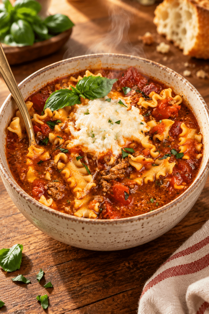 easy lasagna soup finished dish