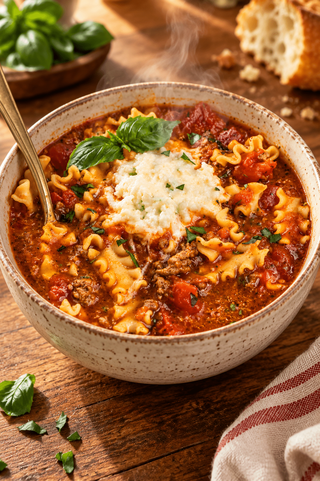easy lasagna soup finished dish