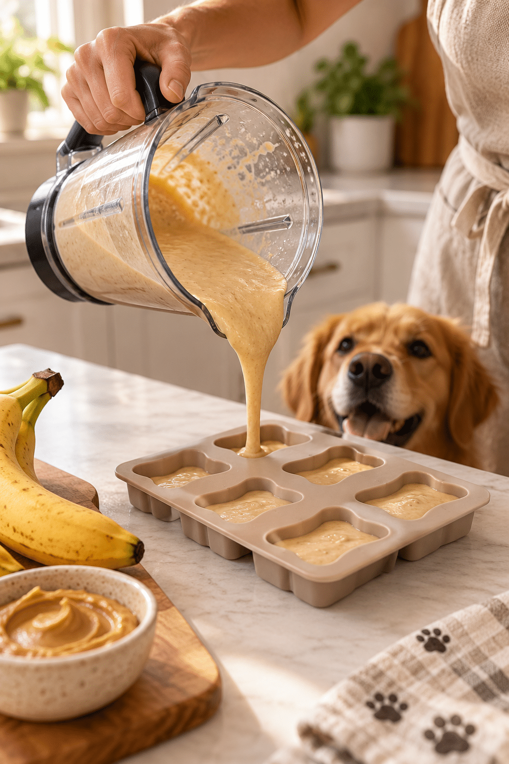 blending pupsicles mixture