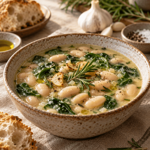 featured rosemary garlic white bean soup