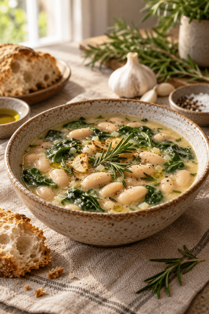 featured rosemary garlic white bean soup