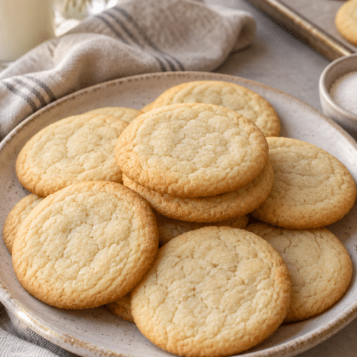 easy sugar cookies on a serving plate