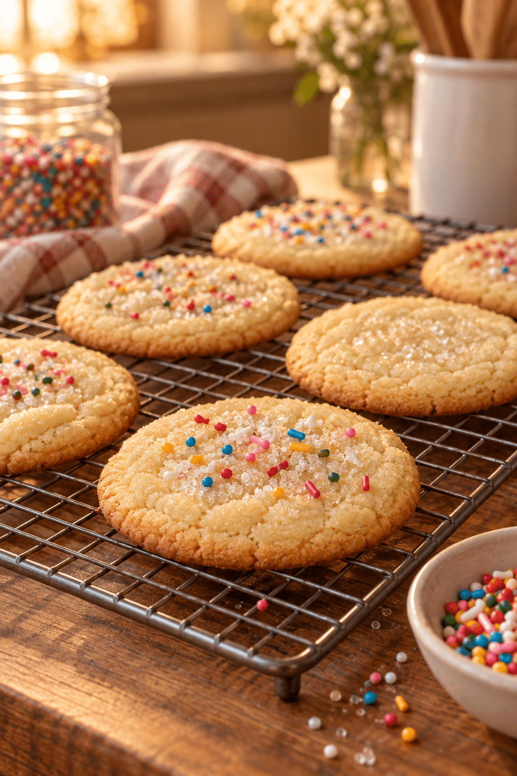 soft easy sugar cookies with lightly crisp edges