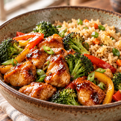 easy teriyaki chicken and fried rice dinner