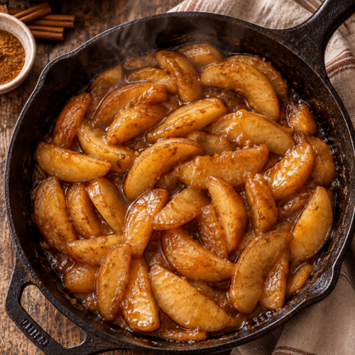 fried apples finished dish