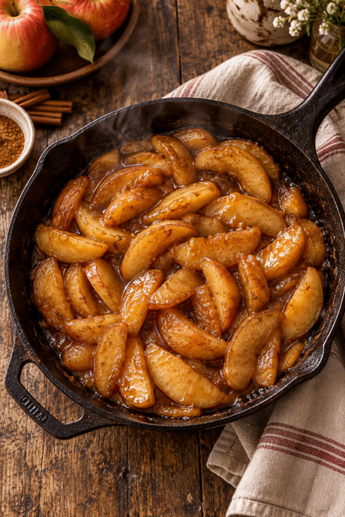 fried apples finished dish