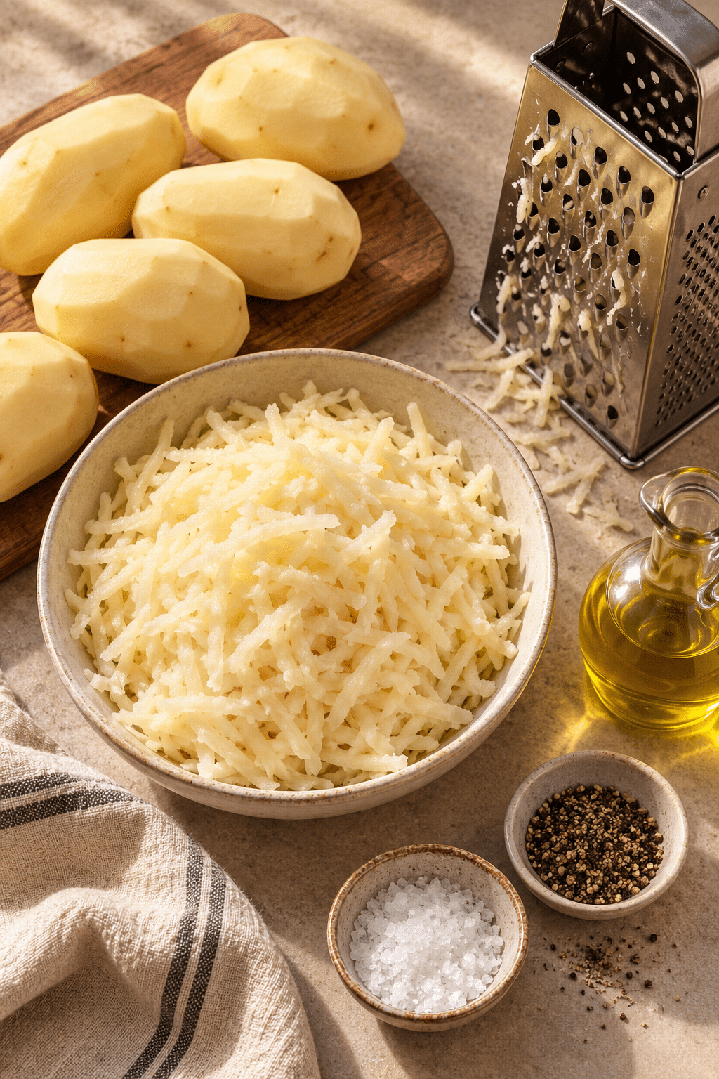 Ingredients for a giant hash brown