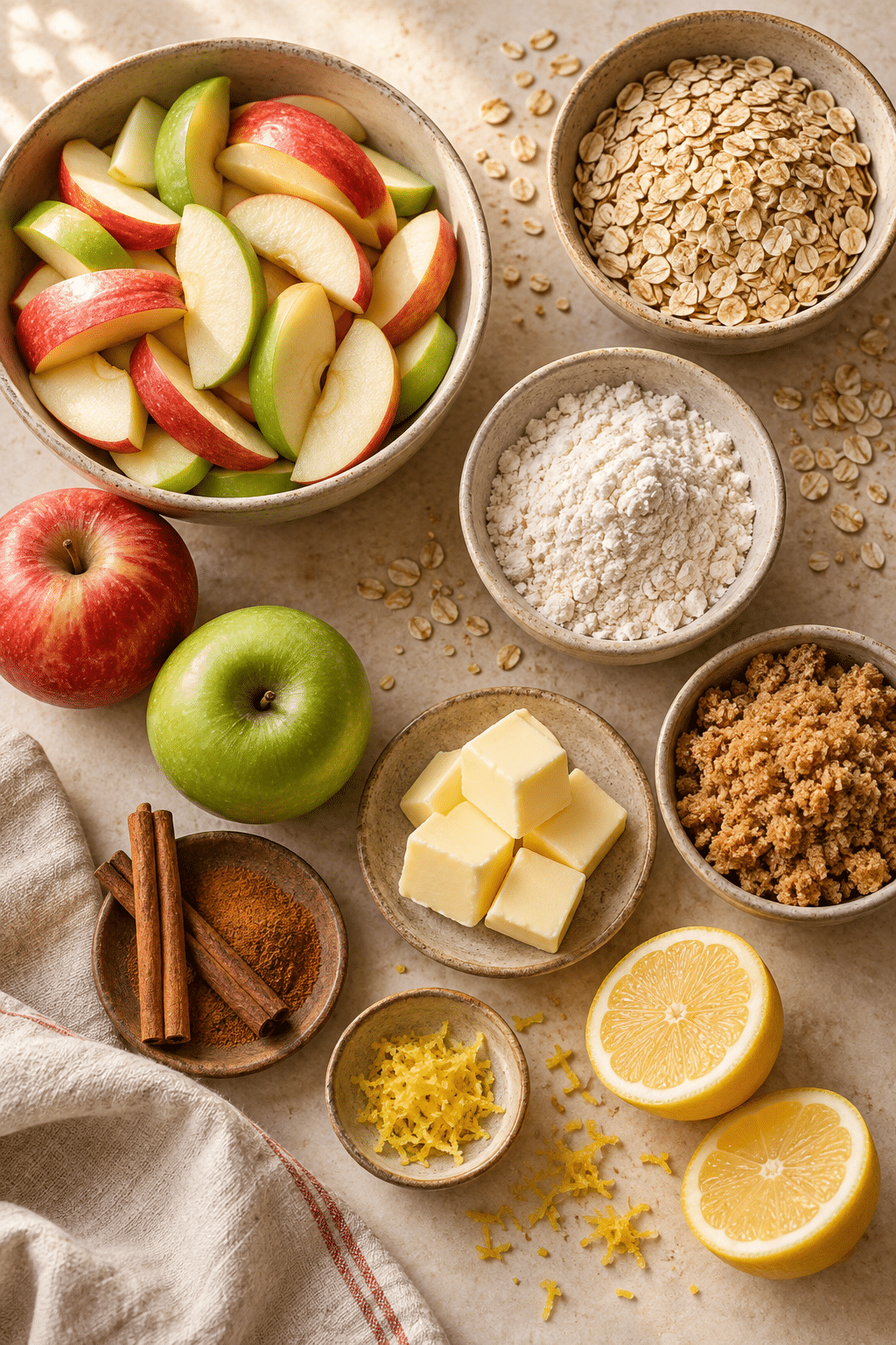 Ingredients for gluten-free apple crisp