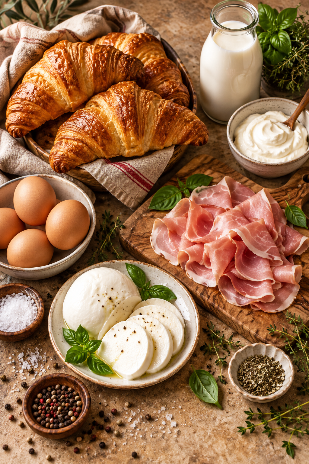 ham and cheese croissant casserole ingredients