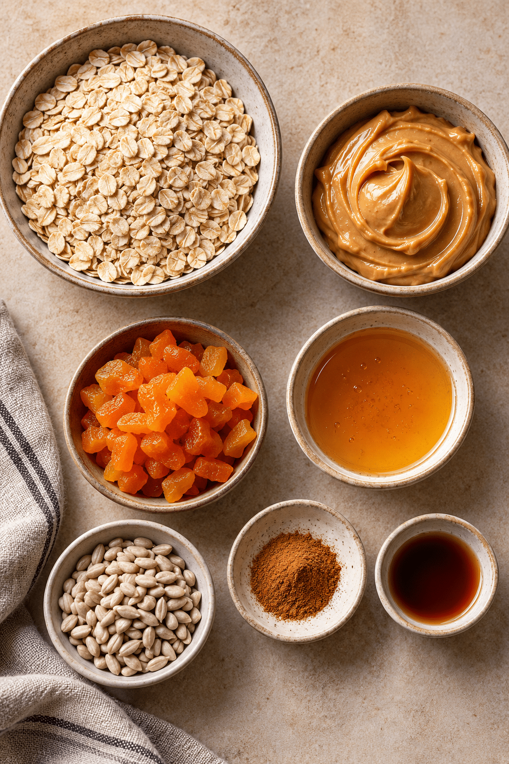 healthy snacks for kids ingredients measured and arranged
