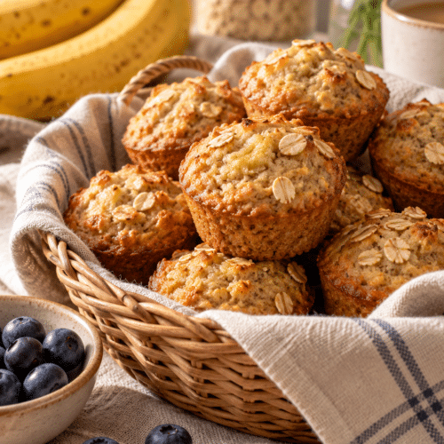 healthy snacks mini muffins with banana and oats