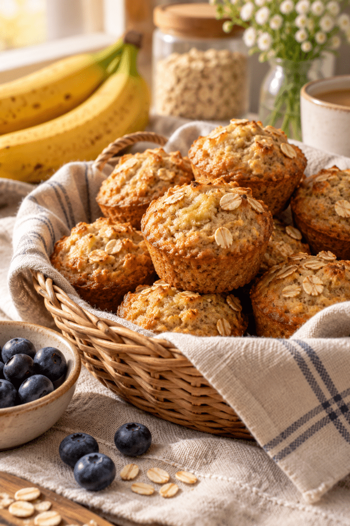 healthy snacks mini muffins with banana and oats