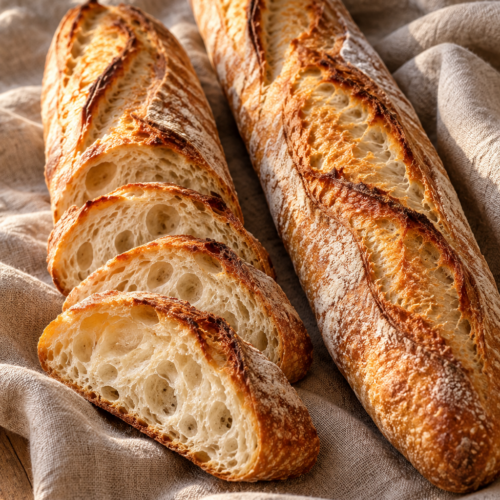 homemade baguette finished dish