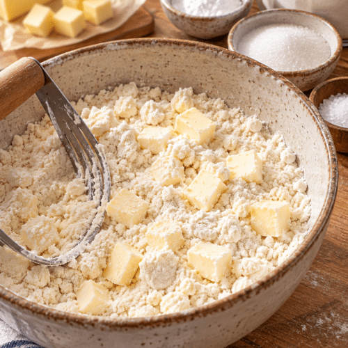 Homemade Bisquick mix in a bowl