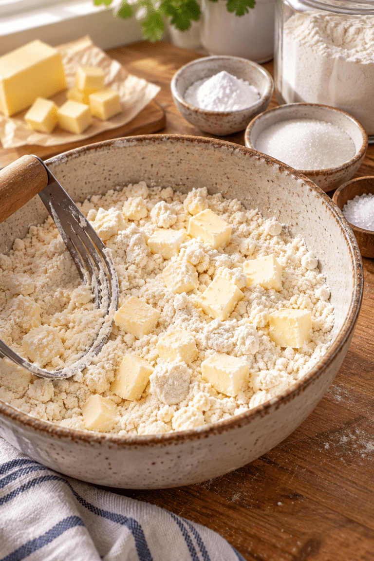 Homemade Bisquick mix in a bowl