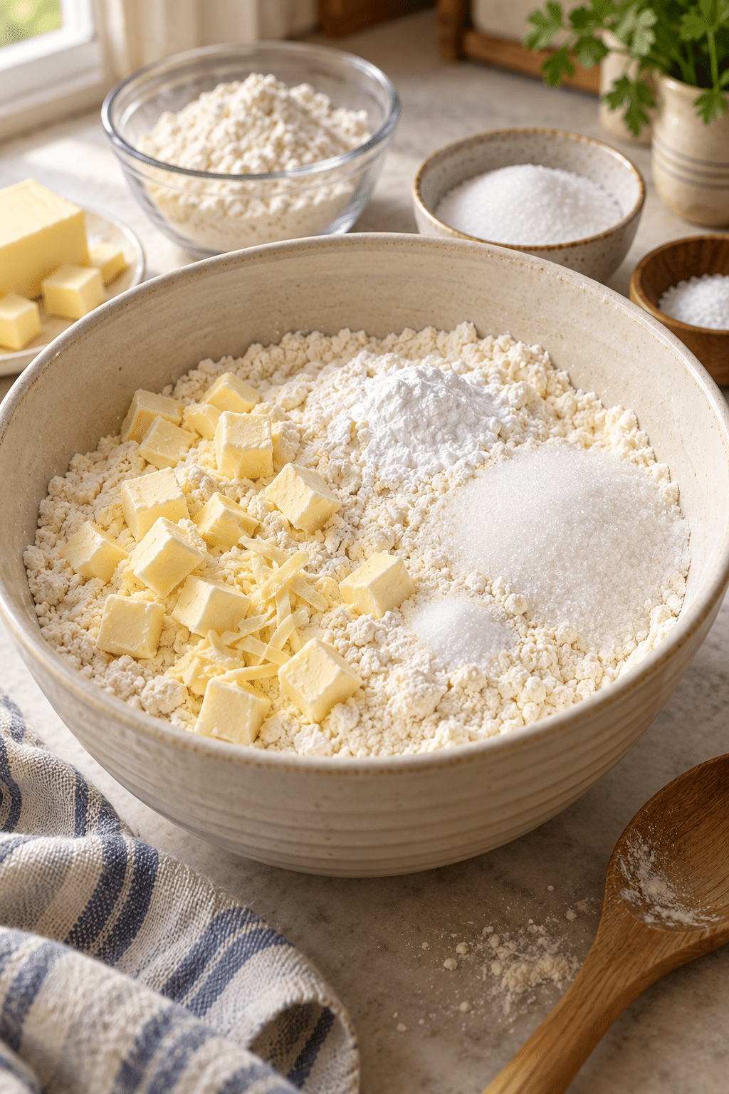 Ingredients for homemade Bisquick mix