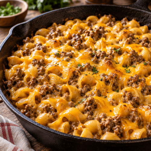 finished homemade hamburger helper