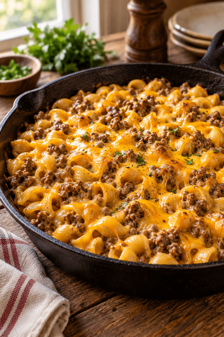 finished homemade hamburger helper