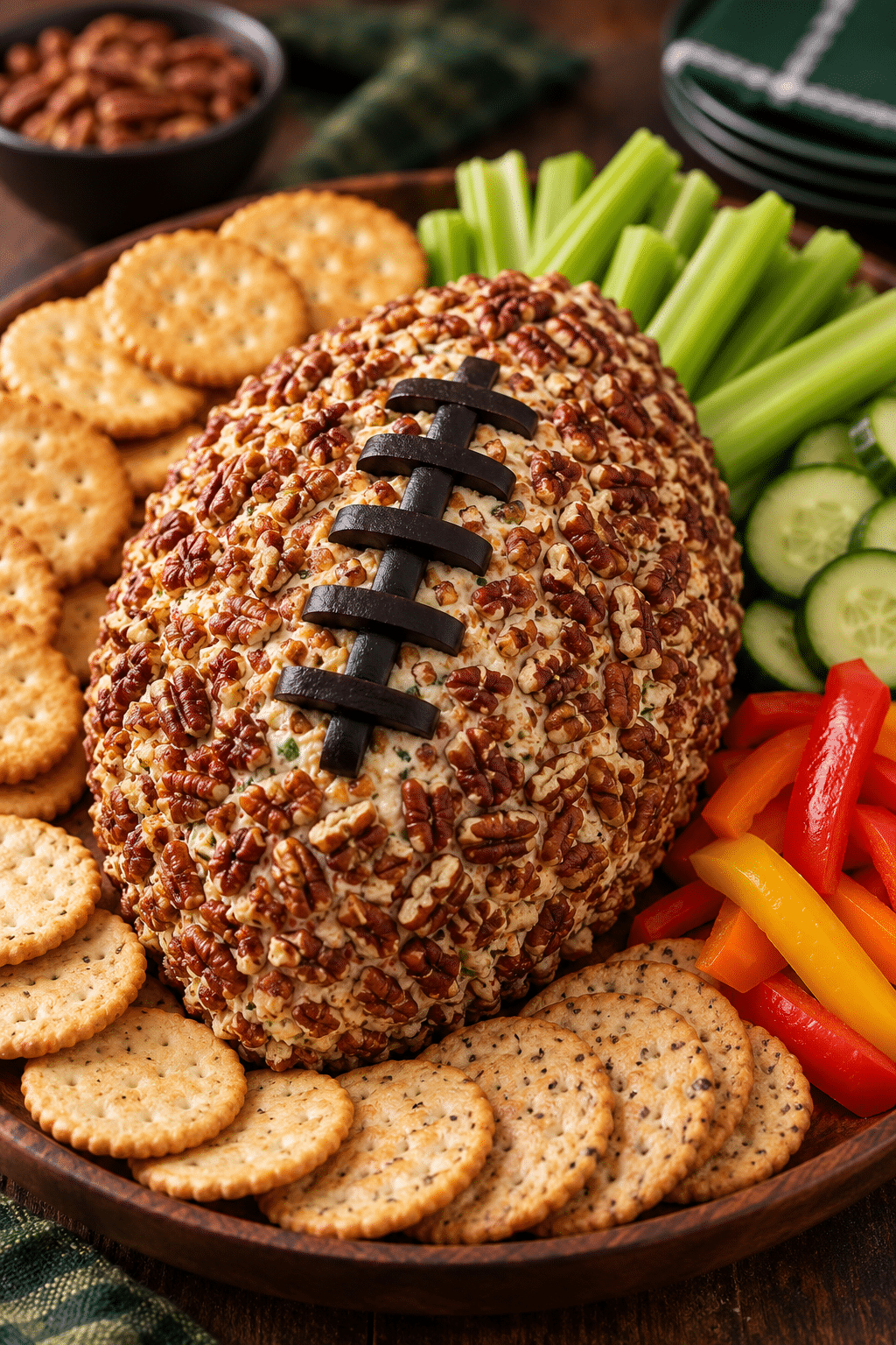 jalapeño popper cheese ball served with crackers