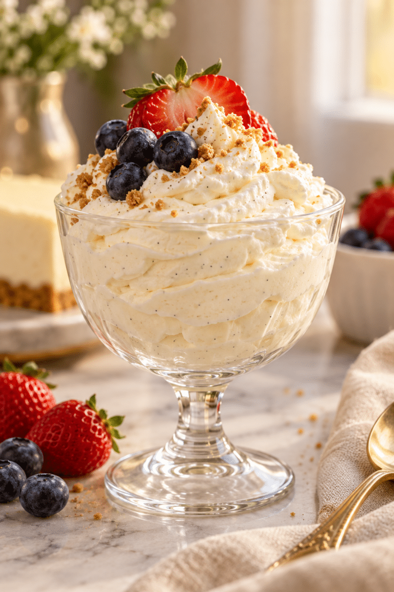 keto cheesecake fluff finished dish