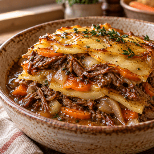 keto lasagna in a bowl with vegetables